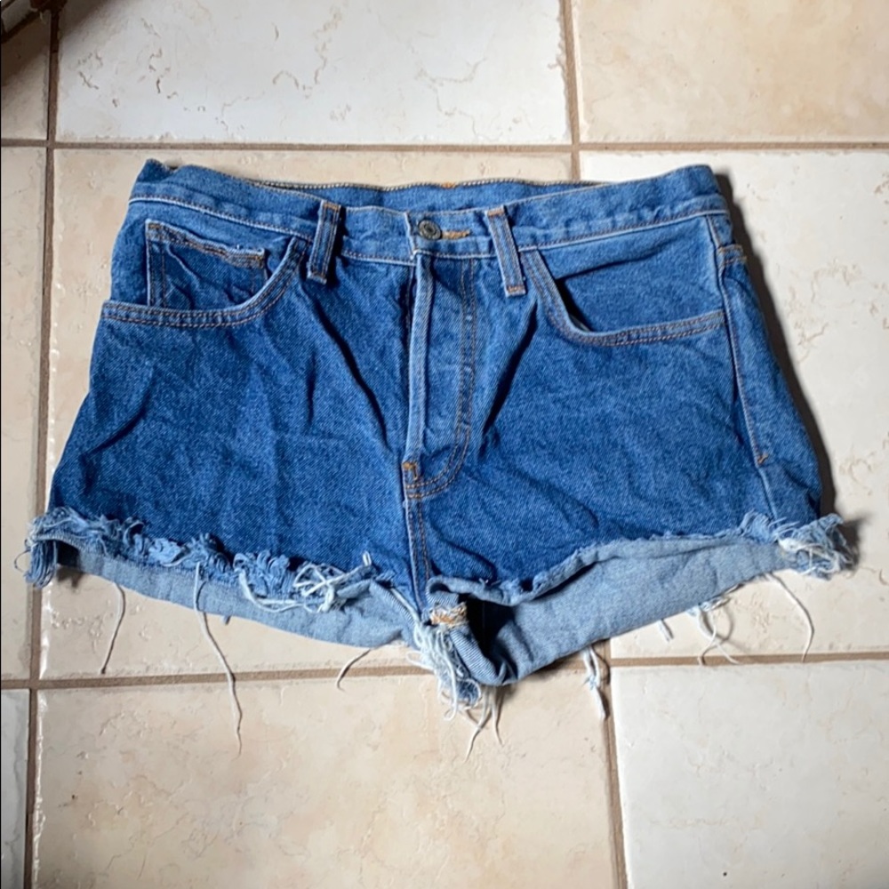 Brandy Melville dark wash jean shorts